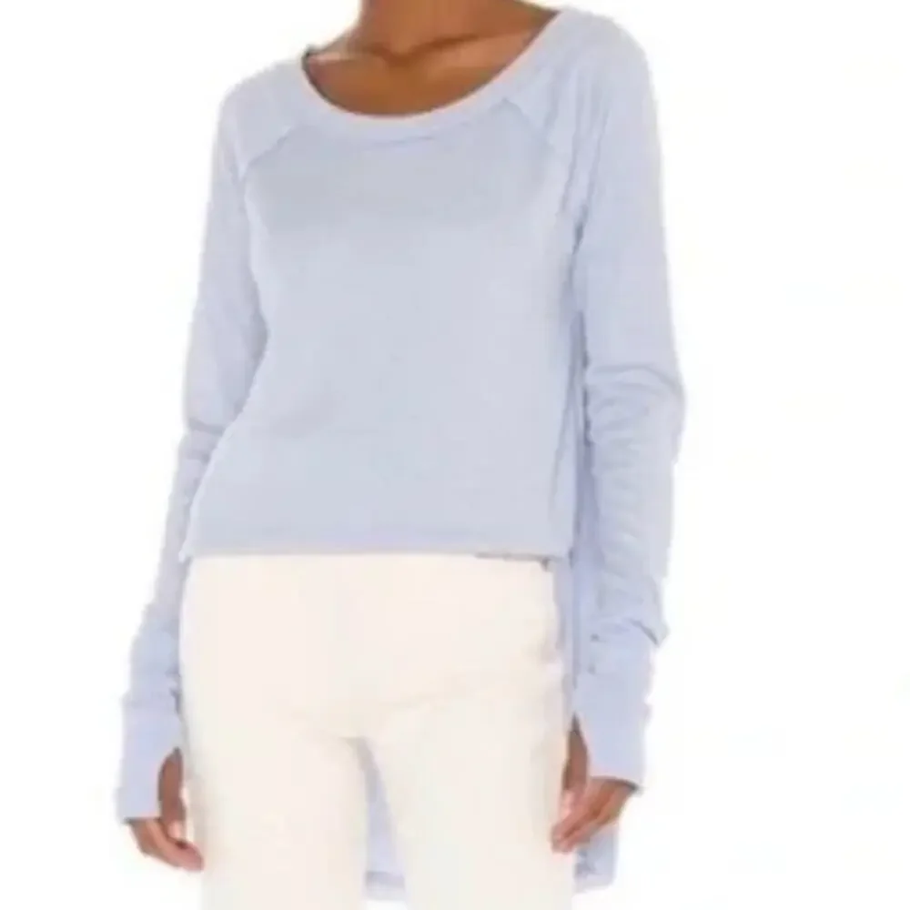 Free People We The Free Snowy Thermal Top Oversized In The Rain Blue Size XSmall